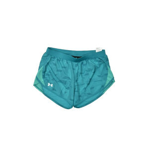 Under Armour Women's Fly By Printed Running Shorts Teal Green Pattern Size M